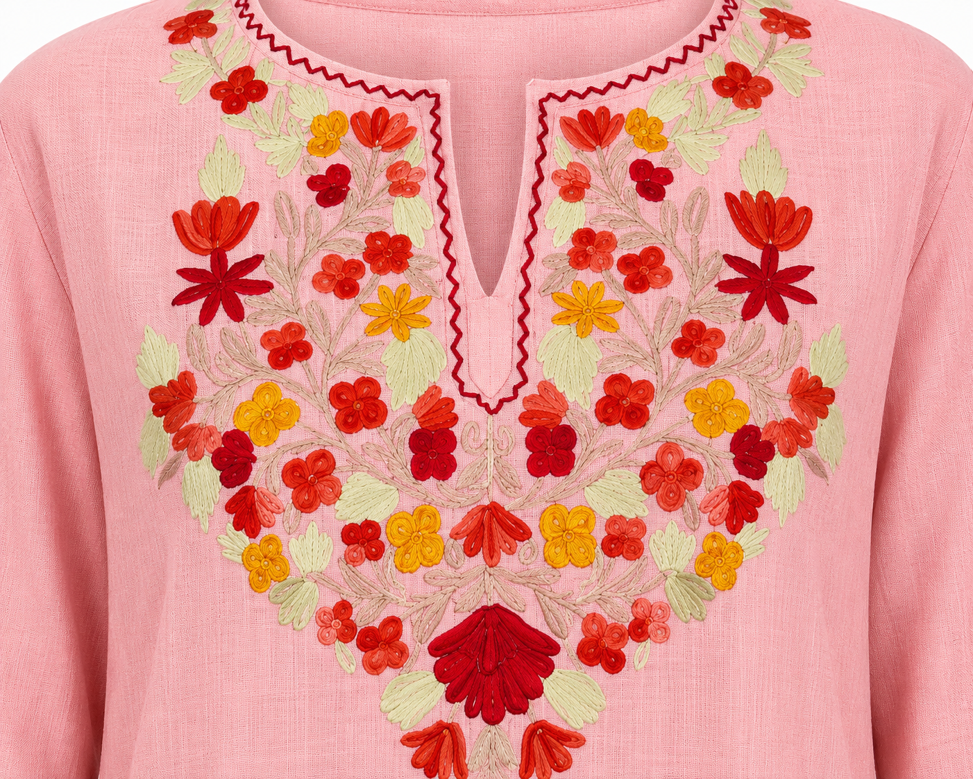 Kashmir Aari cotton Co-Ord Set | Vintage Pink